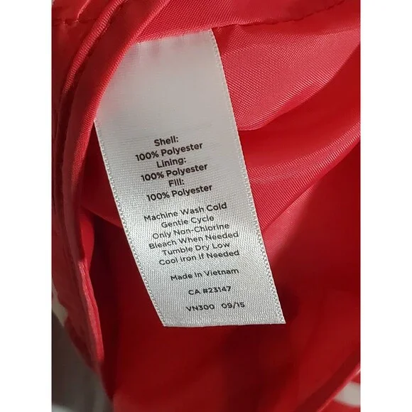 Talbots Petites Red Striped Quilted Vest MP - Picture 7 of 7